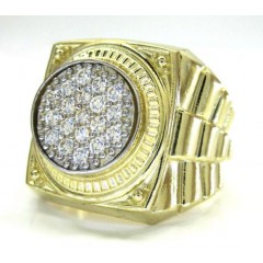 10k Yellow Gold Presidential Style Cz Ring 1.00ct