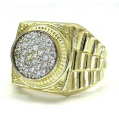 10k Yellow Gold Presidential Style Cz Ring 0.93ct