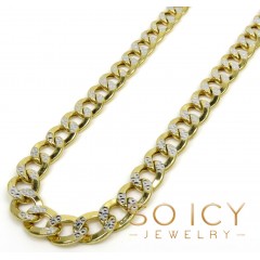 10k Yellow Gold Diamond Cut Cuban Chain 22-30 Inch 6.5mm