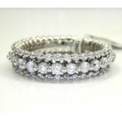 Ladies 14k White Gold White Diamond Prong Eternity Wedding Band Ring 1.63ct