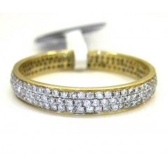 Ladies 14k Yellow Gold Tri Diamond Eternity Wedding Band Ring 0.59ct
