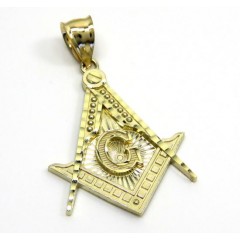 10k Yellow Gold Free Mason Medium Size Pendant