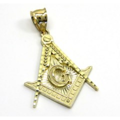 10k Yellow Gold Free Mason Medium Size Pendant