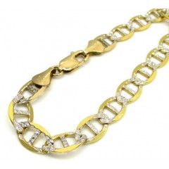 10k Yellow Gold Thick Diamond Cut Mariner Bracelet 9 Inch 9.2mm