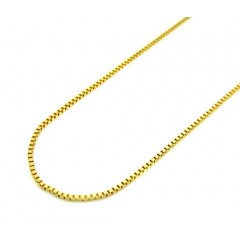 10k Yellow Gold Skinny Box Link Chain 16-20 Inch 0.5mm