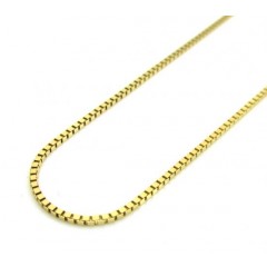 10k Yellow Gold Skinny Box Link Chain 16-24 Inch 1.0mm