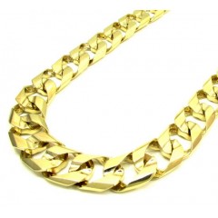 10k Yellow Gold Thick Cuban Chain 30 Inch 13.5mm