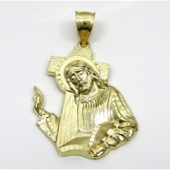 10k Yellow Gold Jesus Carrying Cross Medium Pendant