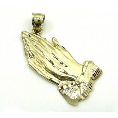 10k Mini Yellow Gold Praying Hands Pendant