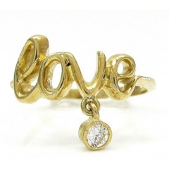 10k Yellow Gold Script Love Ring 0.05ct
