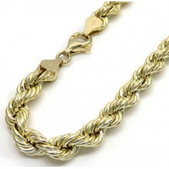 10k Yellow Gold Medium Rope Bracelet 8.5 Inch 6.2mm