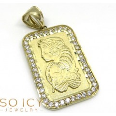 10k Yellow Gold Gold Bar Meduim Pendant 0.50ct