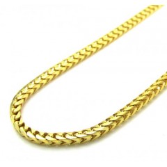 10k Yellow Gold Solid Skinny Franco Link Chain 18-24 Inch 1.7mm