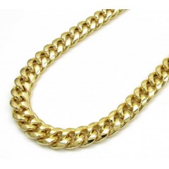 10k Yellow Gold Hollow Cuban Miami Chain 20-30 Inch 6mm