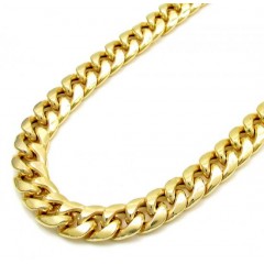 10k Yellow Gold Thick Hollow Miami Chain 20-30 Inch 6.7mm