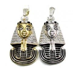 10k Yellow And White Gold Pharaoh Sphinx Pendant .57ct