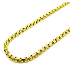 10k Yellow Gold Skinny Venetian Box Chain 22-24 Inch 2.0mm