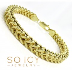 10k Yellow Gold Wide Franco Bracelet 8.50 Inch 7mm