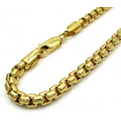 10k Yellow Gold Skinny Venetian Box Bracelet 8 Inch 5mm