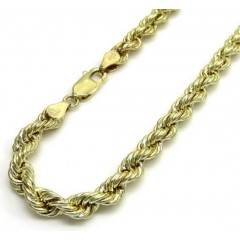 10k Yellow Gold Smooth Hollow Rope Bracelet 8 Inch 4.00mm
