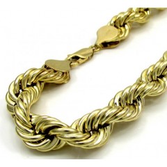 10k Yellow Gold Thick Smooth Hollow Rope Bracelet 8.50 Inch 8mm