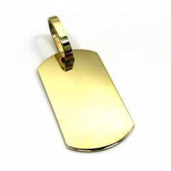 10k Yellow Gold Medium Dog Tag Pendant 