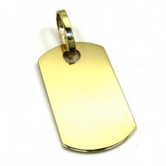 10k Yellow Gold Small Solid Dog Tag Pendant 