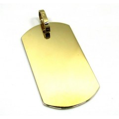 10k Yellow Gold Large Dog Tag Pendant 