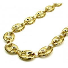 10k Yellow Gold Puffed Gucci Hollow Chain 28 Inch 9mm