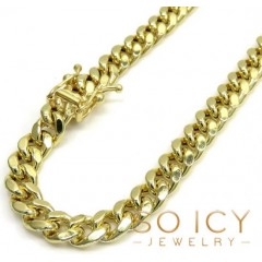 10k Yellow Gold Hollow Miami Bracelet 8.50 Inch 6mm