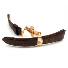 20mm Aqua Master Genuine Stainless Steel Rose Gold Brown Leather Band 