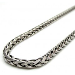 14k White Gold Hollow Wheat Franco Chain 16-30 Inch 3.5mm