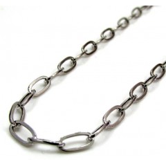 14k White Gold Fancy Hollow Oval Box Chain 16-30 Inch 3.5mm