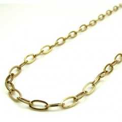 14k Yellow Gold Fancy Hollow Oval Box Chain 16-30 Inch 4mm
