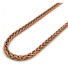 14k Rose Gold Skinny Hollow Wheat Franco Chain 16-24 Inch 2.5mm