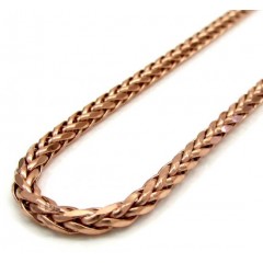 14k Rose Gold Hollow Wheat Franco Chain 16-24 Inch 3.5mm