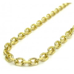 14k Yellow Gold Skinny Solid Tight Link Cable Chain 18-30 Inch 2.5mm