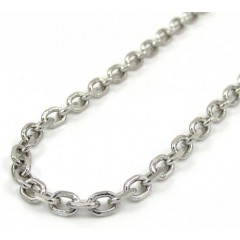 14k White Gold Medium Solid Cable Chain 18-30 Inch 3mm
