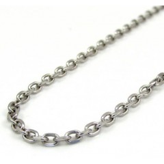 14k White Gold Super Skinny Solid Cable Chain 16-24 Inch 2.0mm
