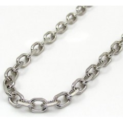 14k White Gold Solid Cable Chain 18-30 Inch 3.5mm
