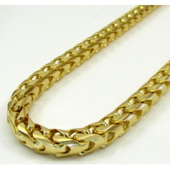 10k Solid Yellow Gold Large Tight Link Franco Chain 26 Inch 5.2mm