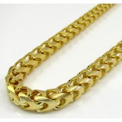 10k Solid Yellow Gold Tight Link Xl Franco Chain 26-30 Inch 6mm