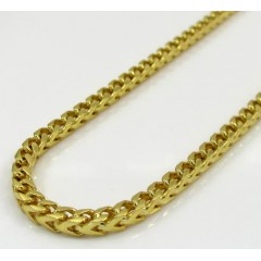 10k Solid Yellow Gold Skinny Franco Chain 18-26 Inch 2.5mm