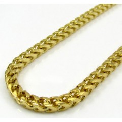 10k Solid Yellow Gold Small Tight Link Franco Chain 20-26 Inch 3mm