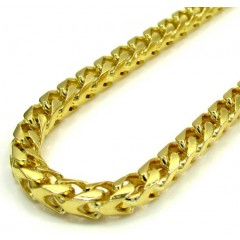 10k Solid Yellow Gold Tight Link Franco Chain 24-26 Inch 4.5mm