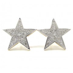 10k Yellow Gold Fancy Diamond Star Earrings 0.53ct