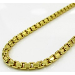 10k Yellow Gold Diamond Cut Hexagon Box Chain 18-24 Inch 2.3mm