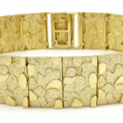 10k Yellow Gold Large Nugget Bracelet 