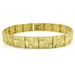 10k Yellow Gold Small Nugget Bracelet 8.50 Inch 