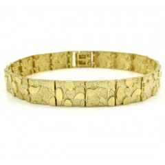 10k Yellow Gold Small Nugget Bracelet 8.50 Inch 